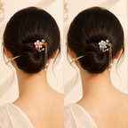 Peach Blossom Tassel Hair Stick