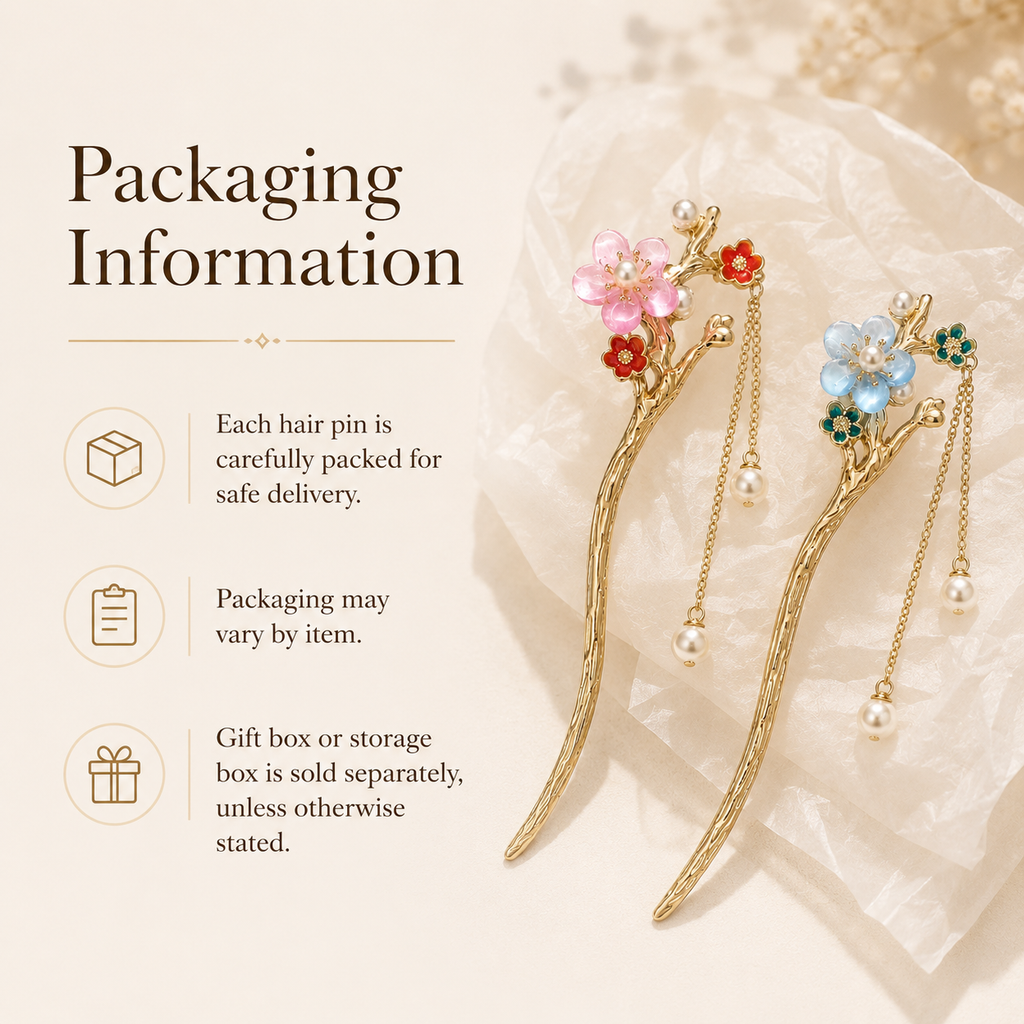 Peach Blossom Tassel Hair Stick
