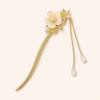 Ivory Magnolia Pearl Tassel Hair Stick