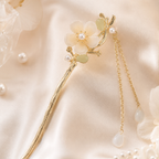 Ivory Magnolia Pearl Tassel Hair Stick