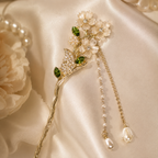 Butterfly Floral Pearl Tassel Hair Stick