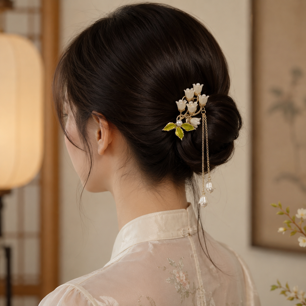 Lily of the Valley Pearl Tassel Hair Fork