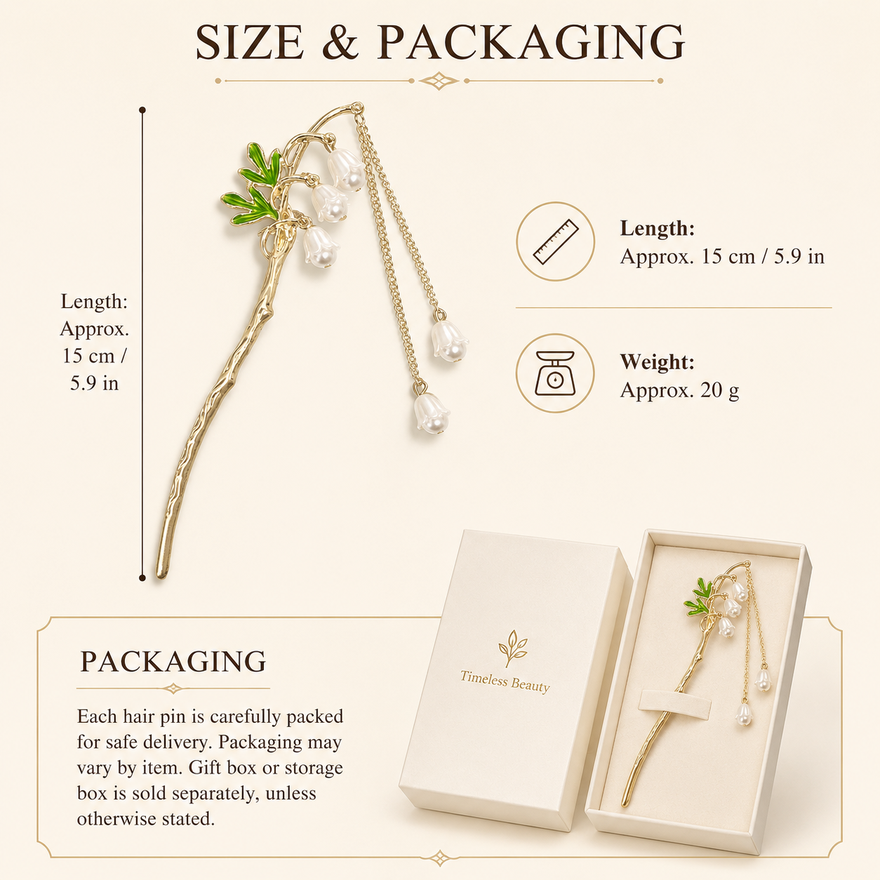 Lily of the Valley Pearl Tassel Hair Stick