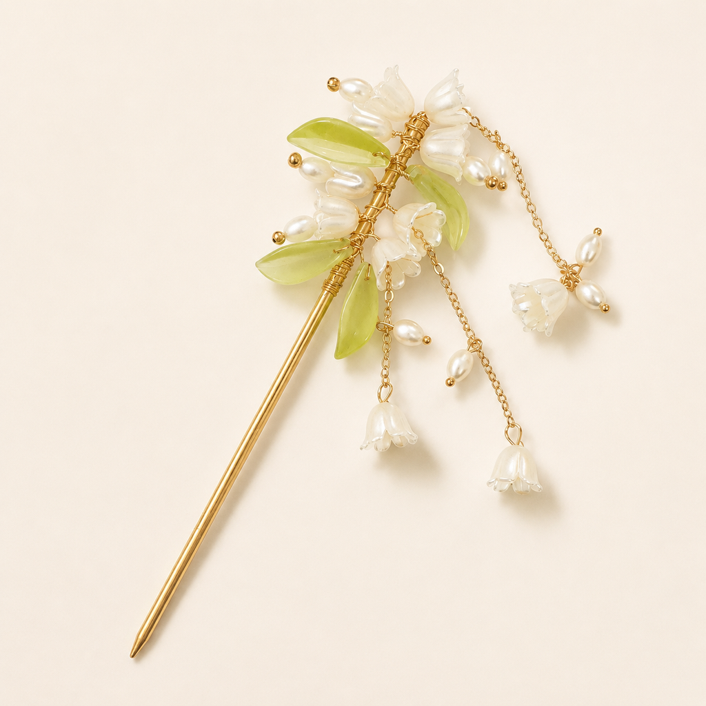 Lily of the Valley Tassel Hair Stick