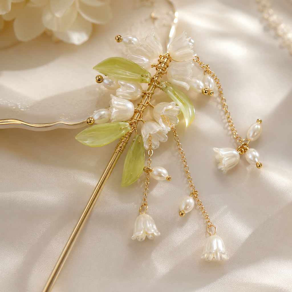 Lily of the Valley Tassel Hair Stick