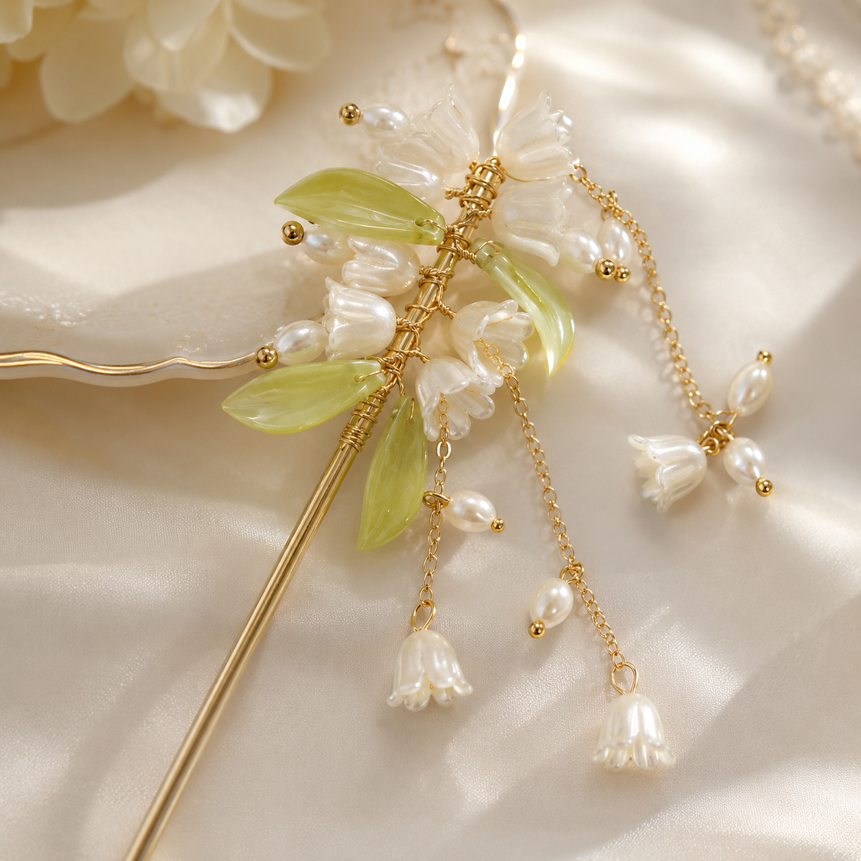 Lily of the Valley Tassel Hair Stick