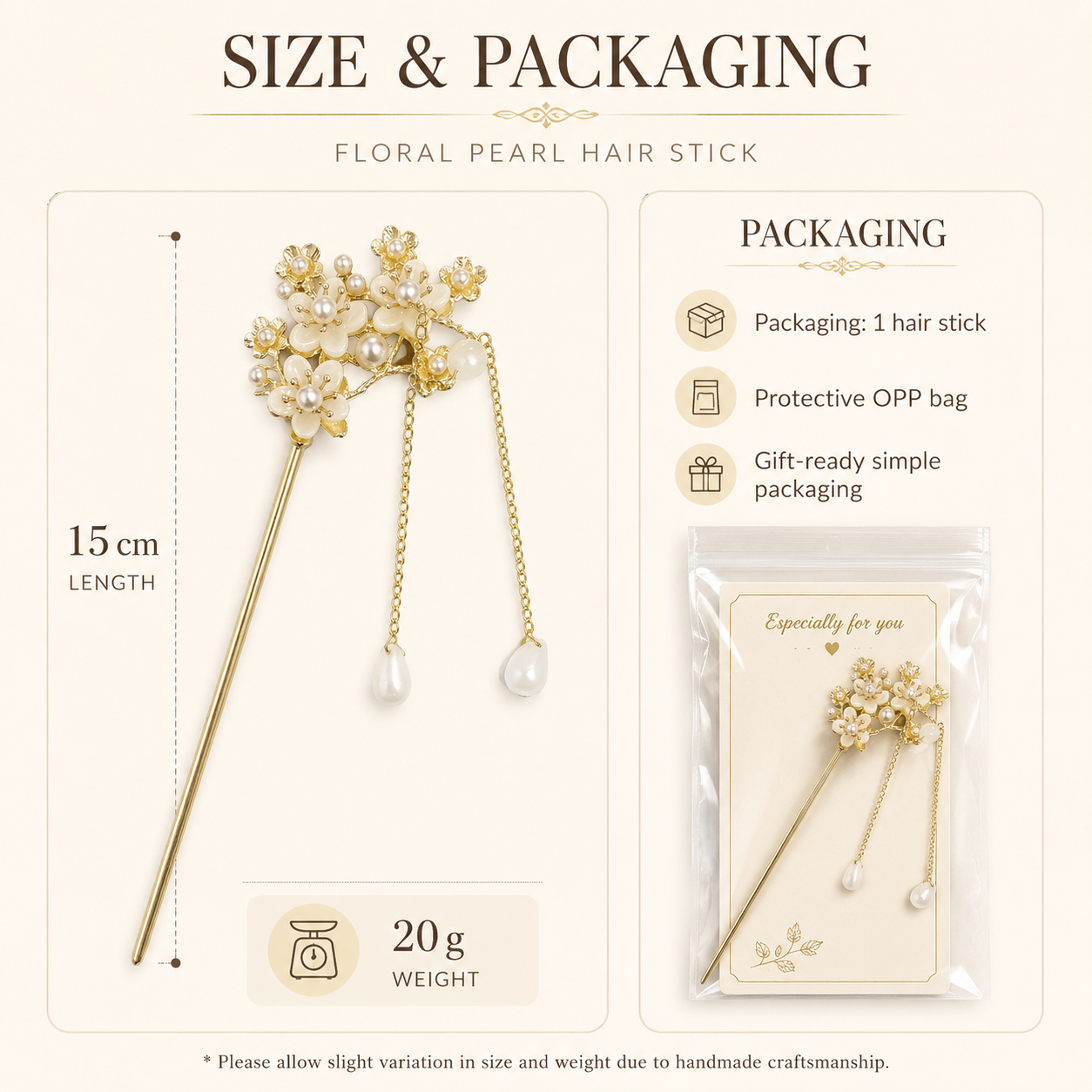 Pearl Blossom Tassel Hair Stick