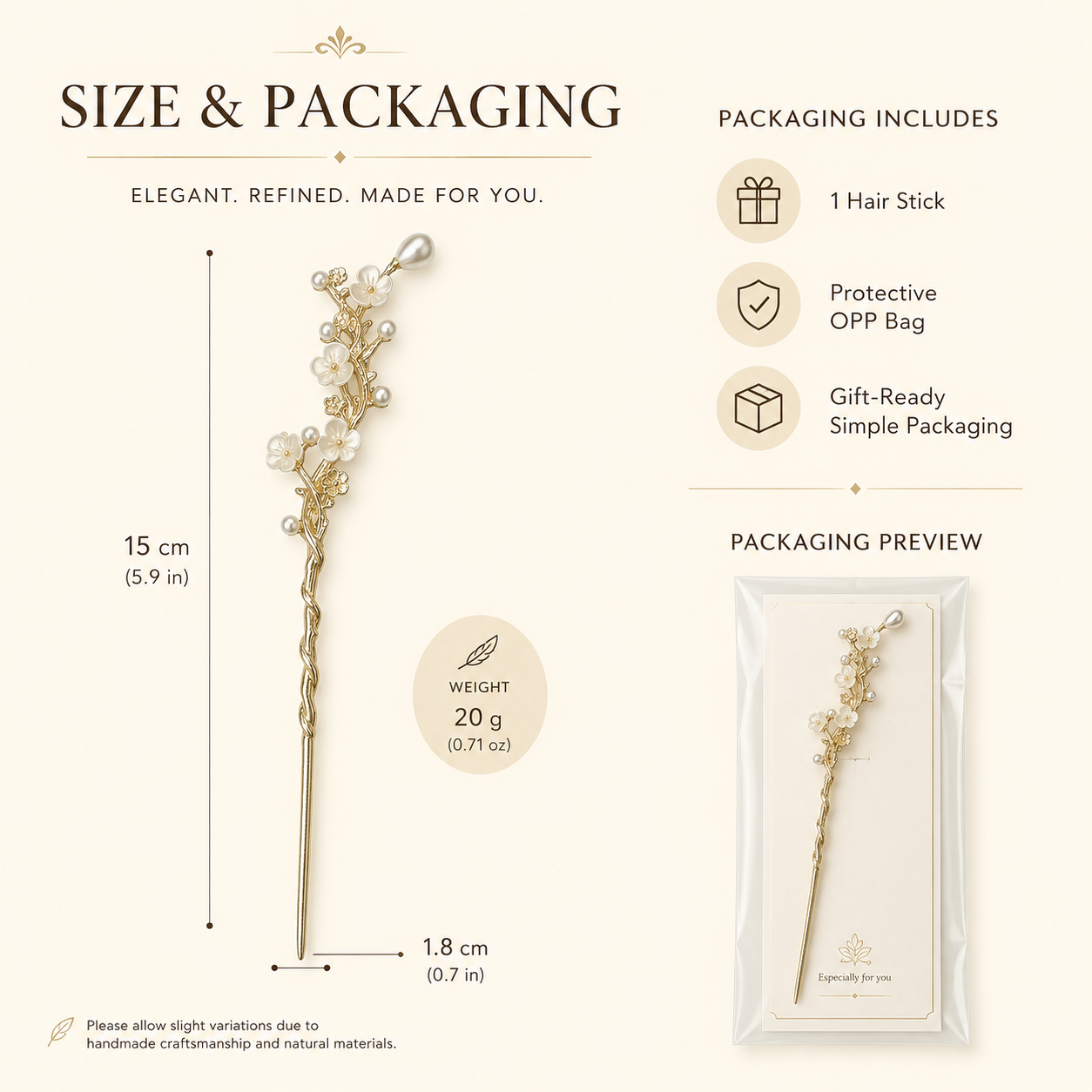 Camellia Blossom Pearl Hair Stick