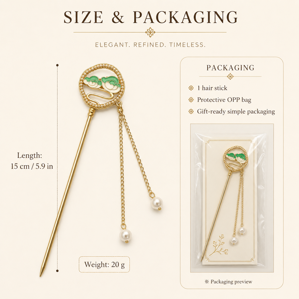 Auspicious Cloud Fan Tassel Hair Stick