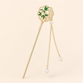 Bamboo Fan Pearl Tassel Hair Stick