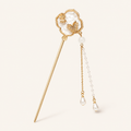 Dream Double Butterfly Pearl Tassel Hair Stick