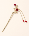 Red Lily of the Valley Tassel Hair Stick
