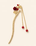 Red Plum Blossom Tassel Hair Stick