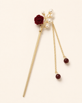 Pearl Rose Tassel Hair Stick