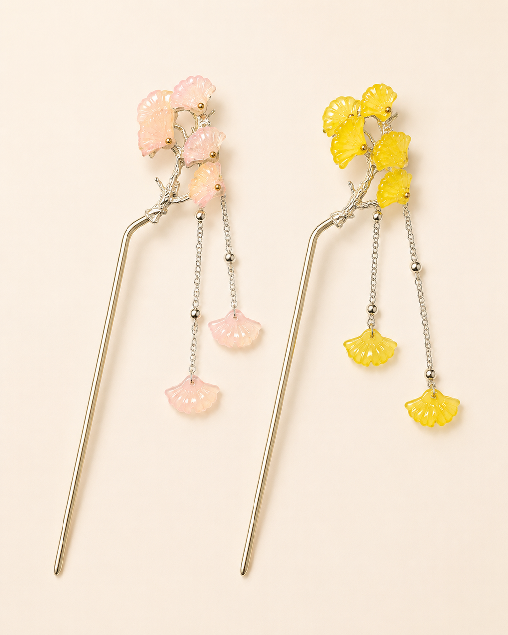 Ginkgo Leaf Tassel Hair Stick