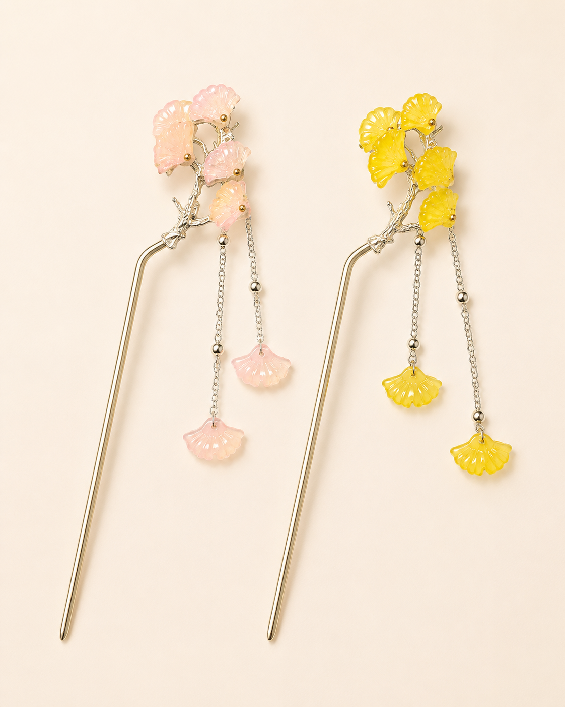 Ginkgo Leaf Tassel Hair Stick