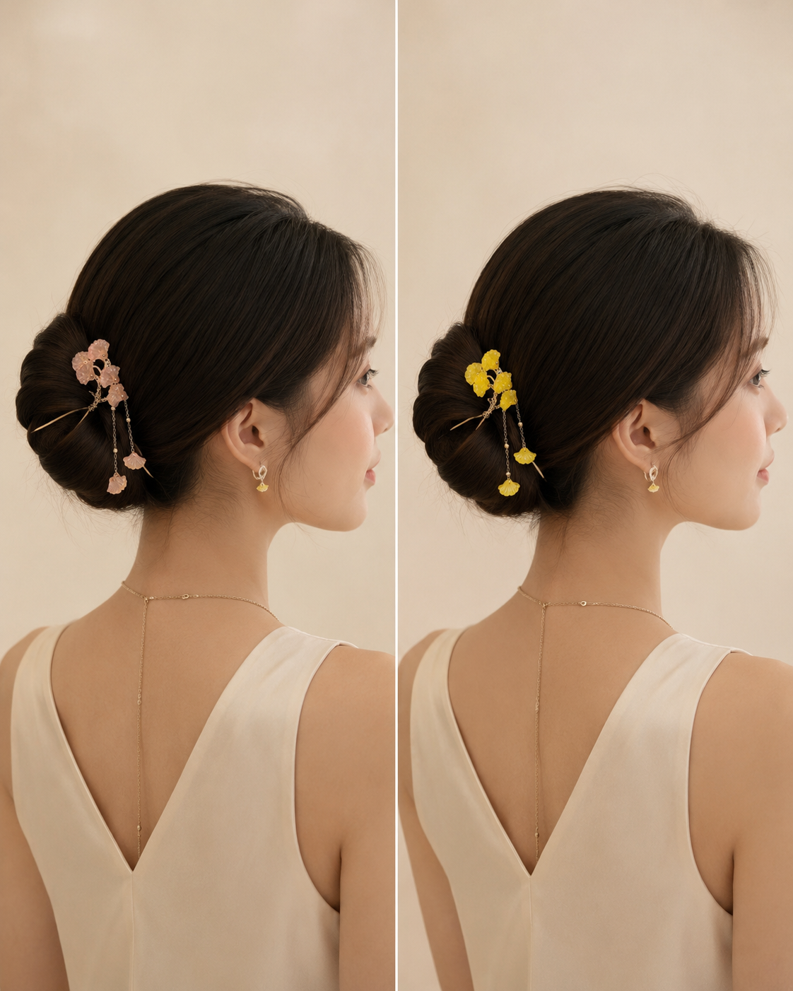 Ginkgo Leaf Tassel Hair Stick