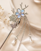 Iridescent Flower Tassel Hair Stick