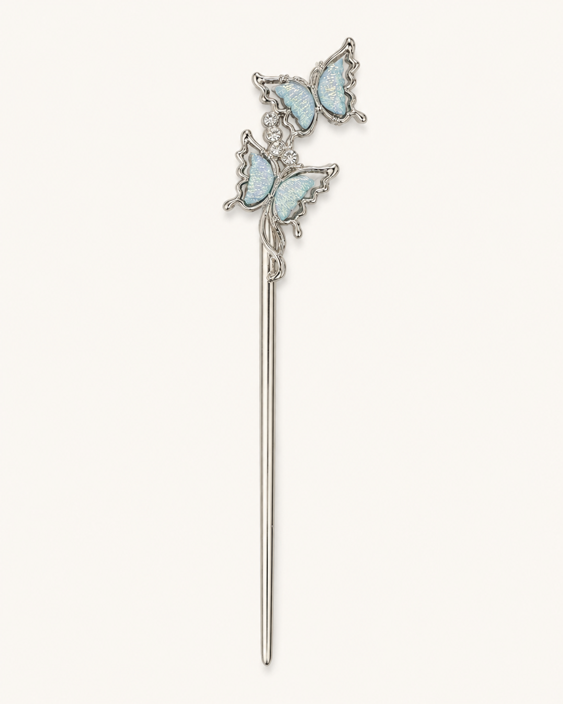 Moonstone Double Butterfly Hair Stick