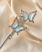 Moonstone Double Butterfly Hair Stick