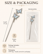Moonstone Double Butterfly Hair Stick