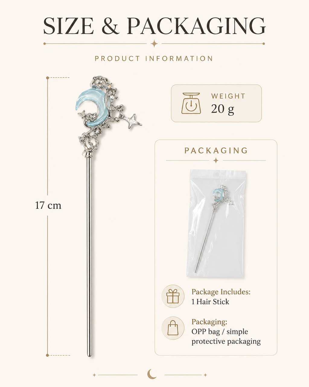 Liquid Moon Hair Stick