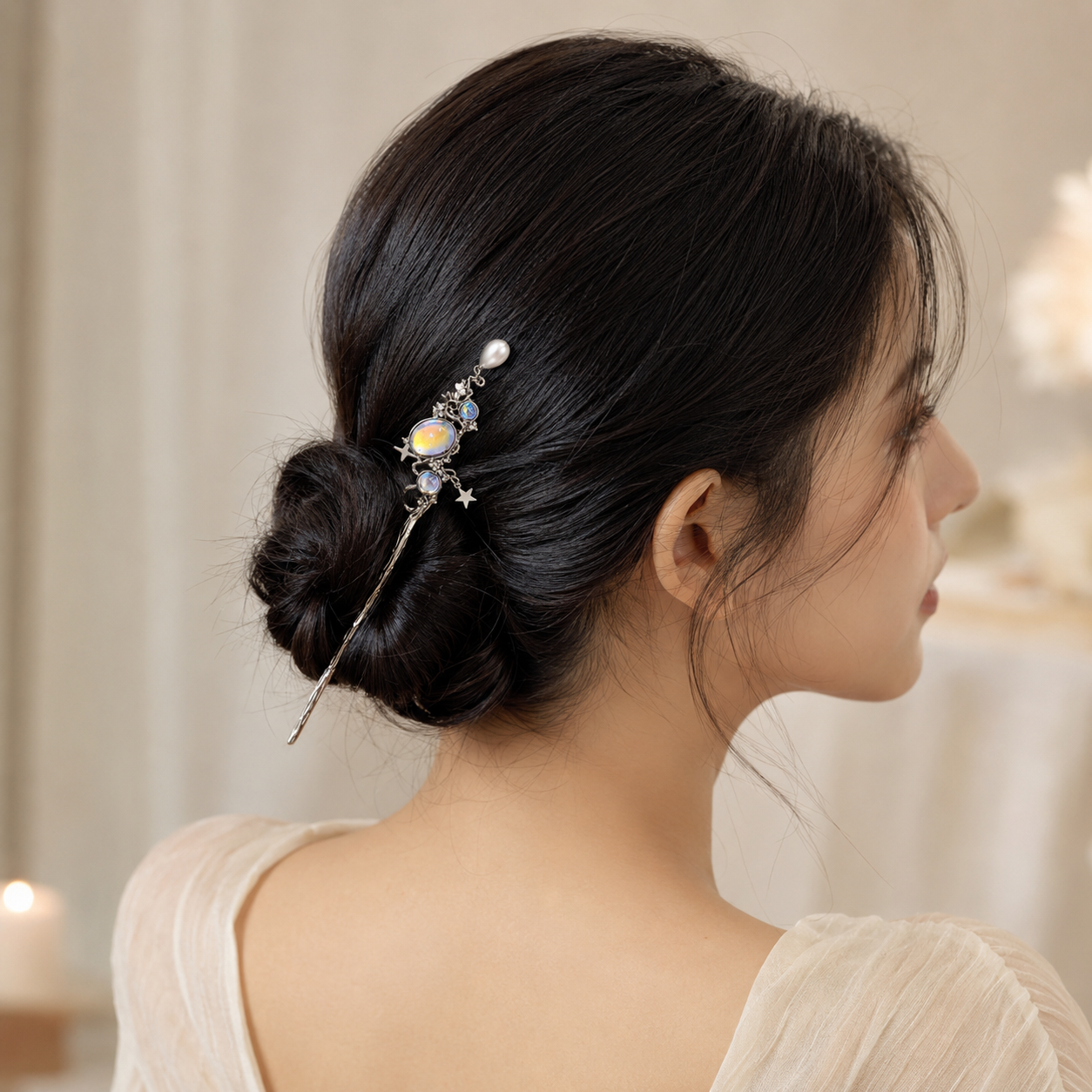 Moonstone Celestial Hair Stick