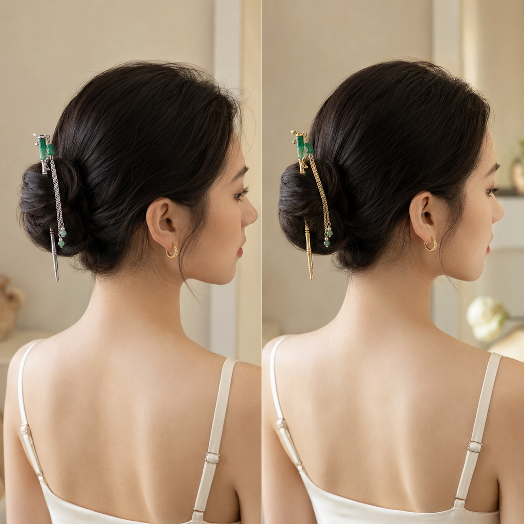 Double Bamboo Hair Stick