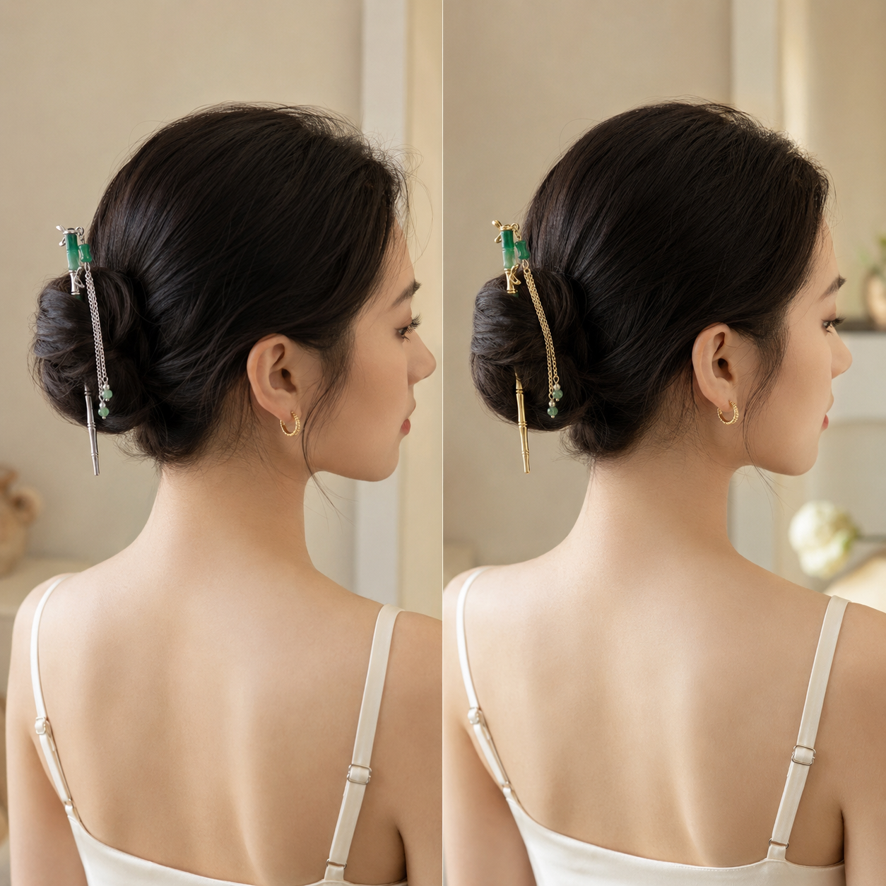 Double Bamboo Hair Stick