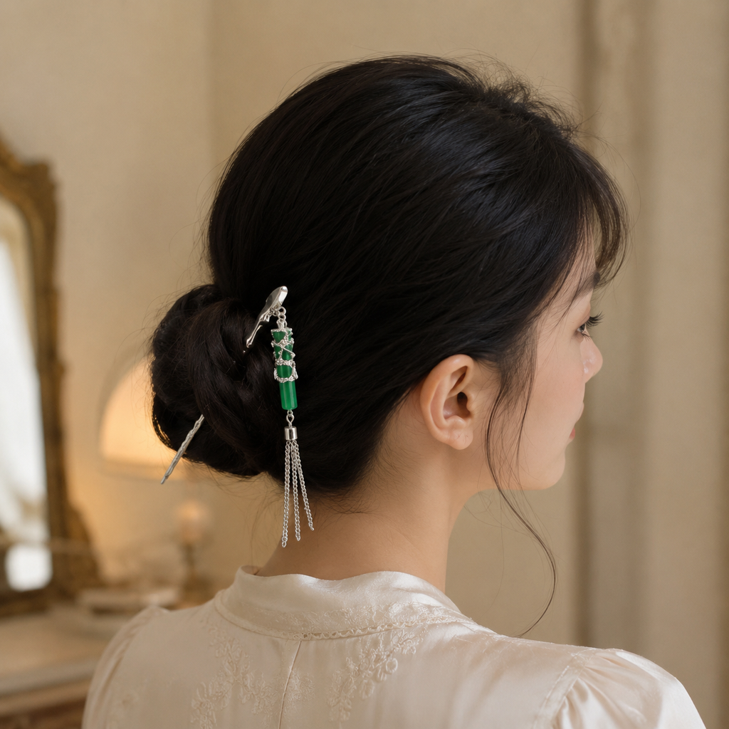 Bamboo Tassel Hair Stick