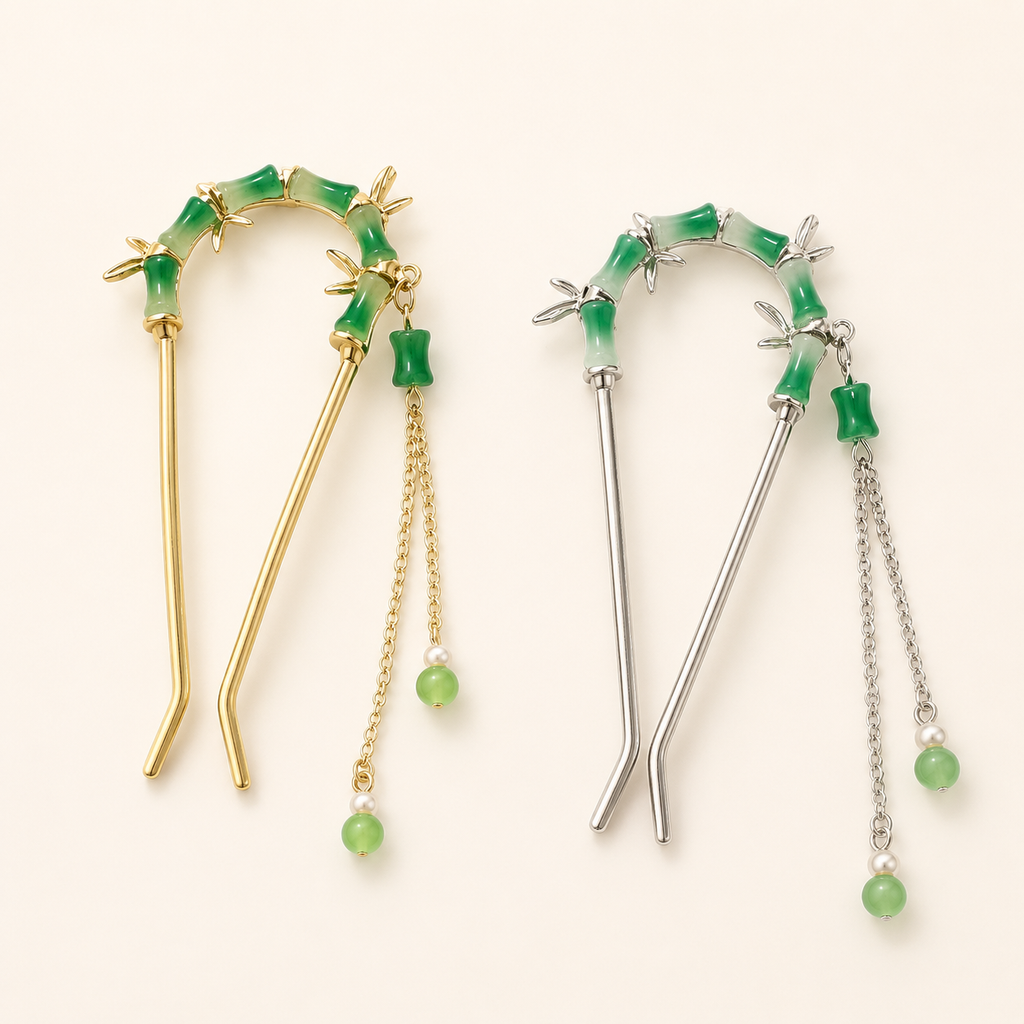 Double Bamboo U-Pin Hair Stick