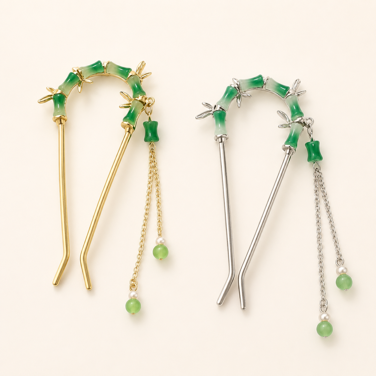 Double Bamboo U-Pin Hair Stick