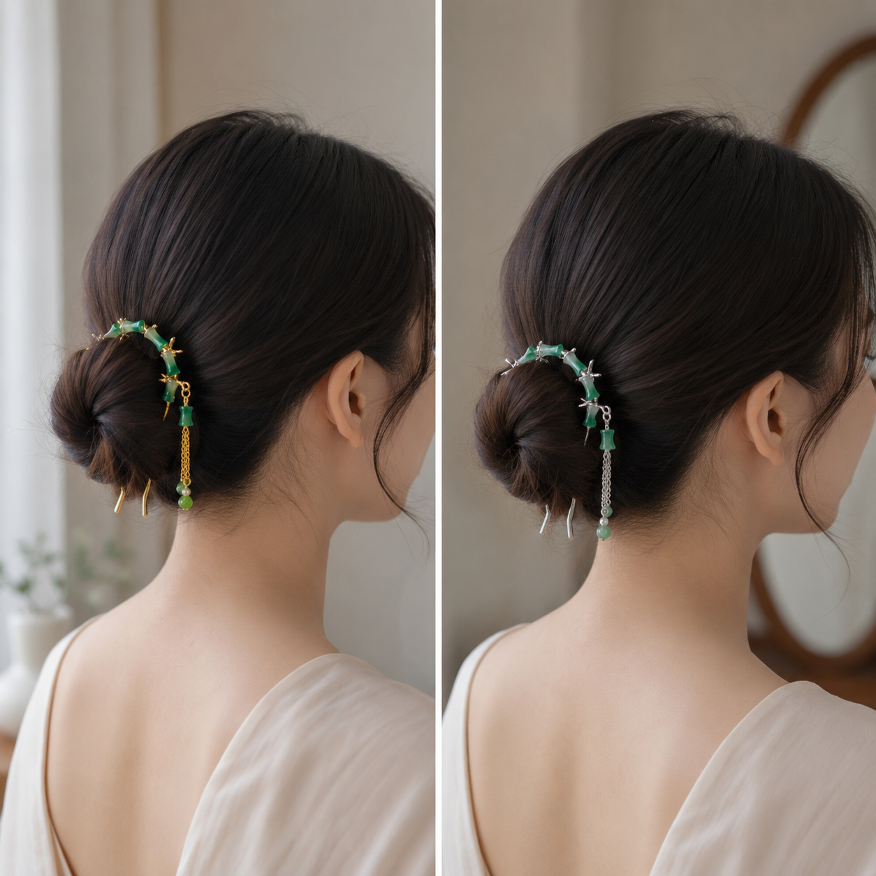 Double Bamboo U-Pin Hair Stick
