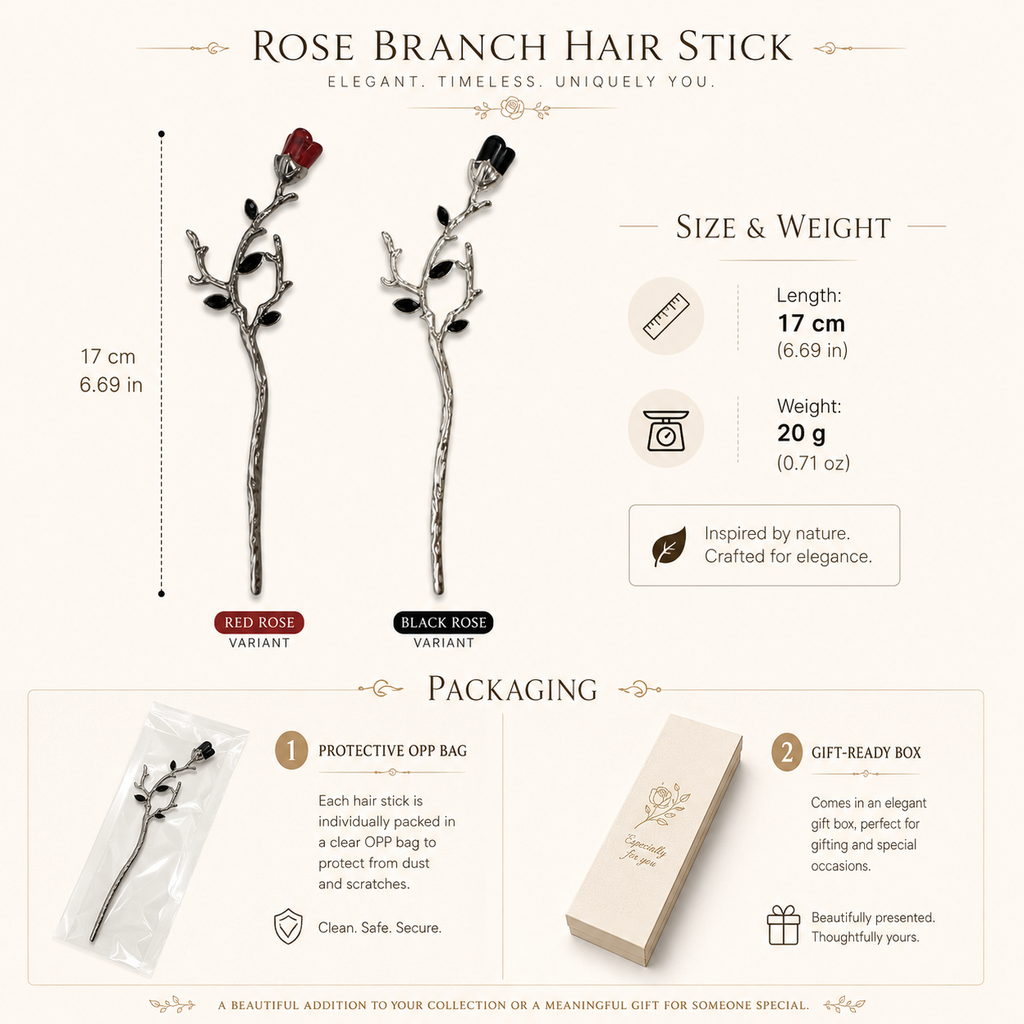 Rose Branch Hair Stick