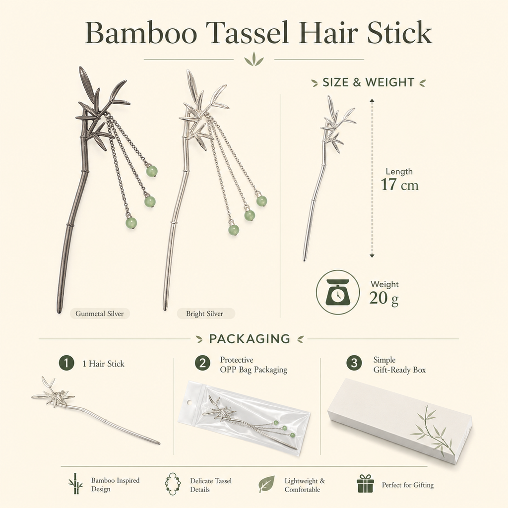 Bamboo Tassel Hair Stick