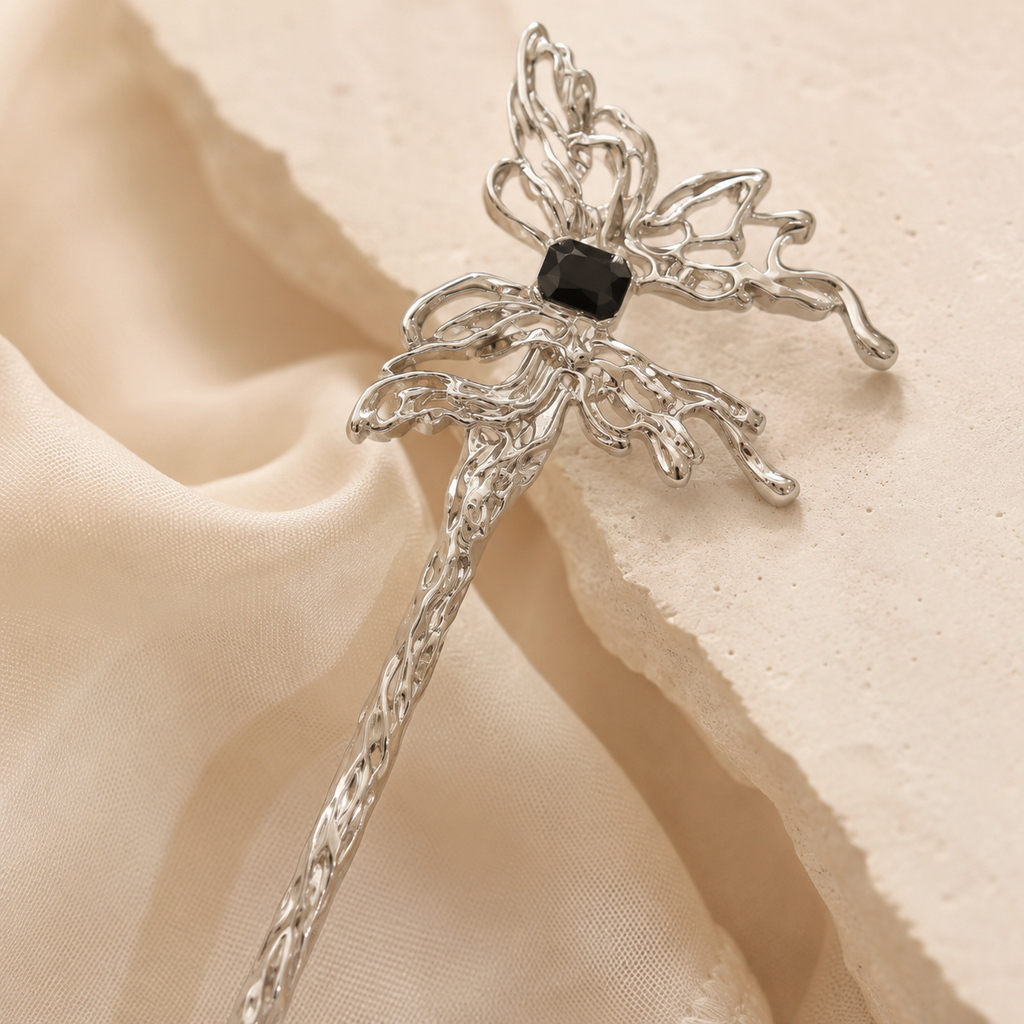 Midnight Butterfly Hair Stick