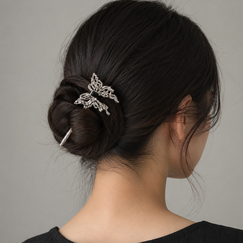 Midnight Butterfly Hair Stick