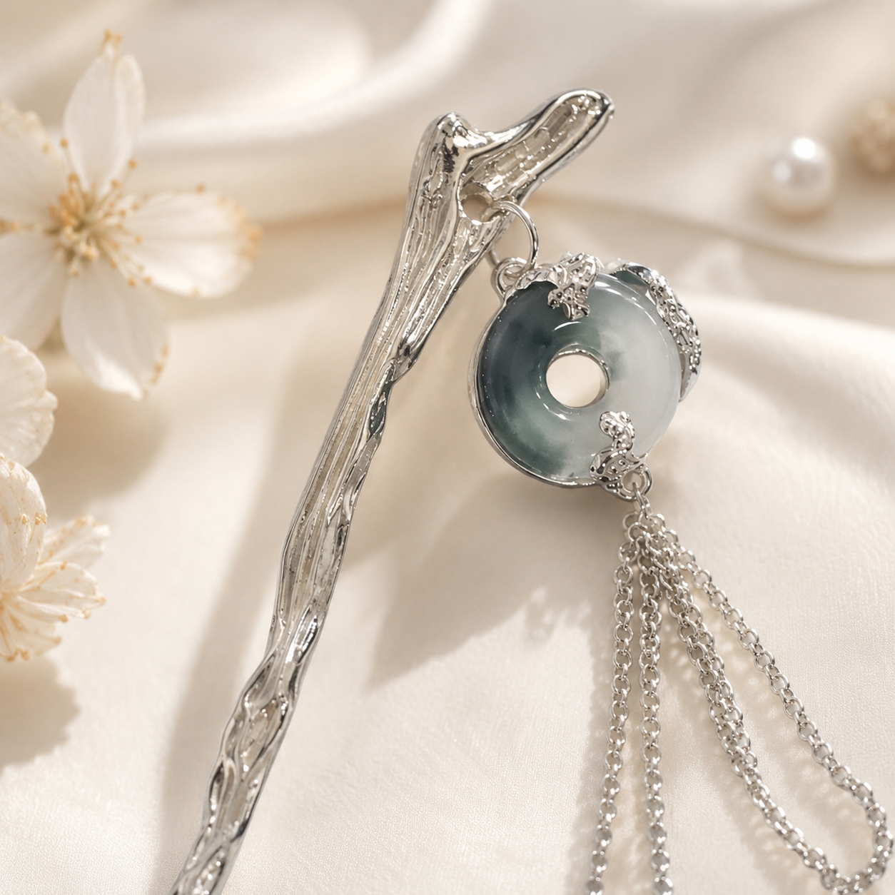 Peace Buckle Tassel Hair Stick
