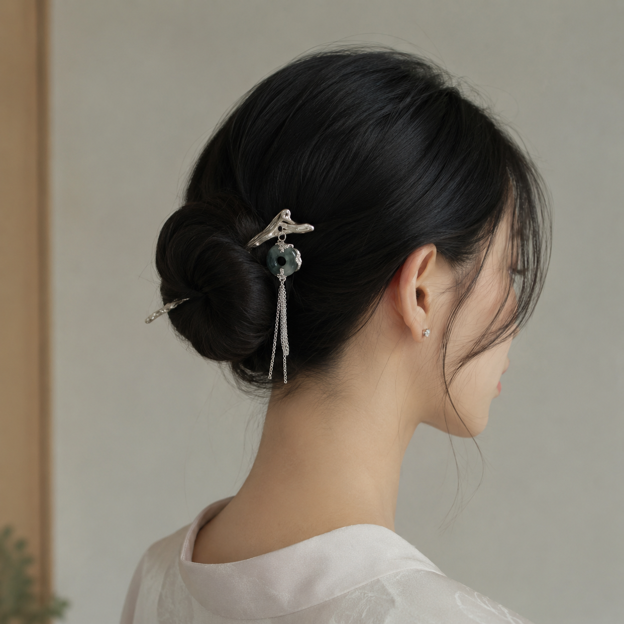 Peace Buckle Tassel Hair Stick