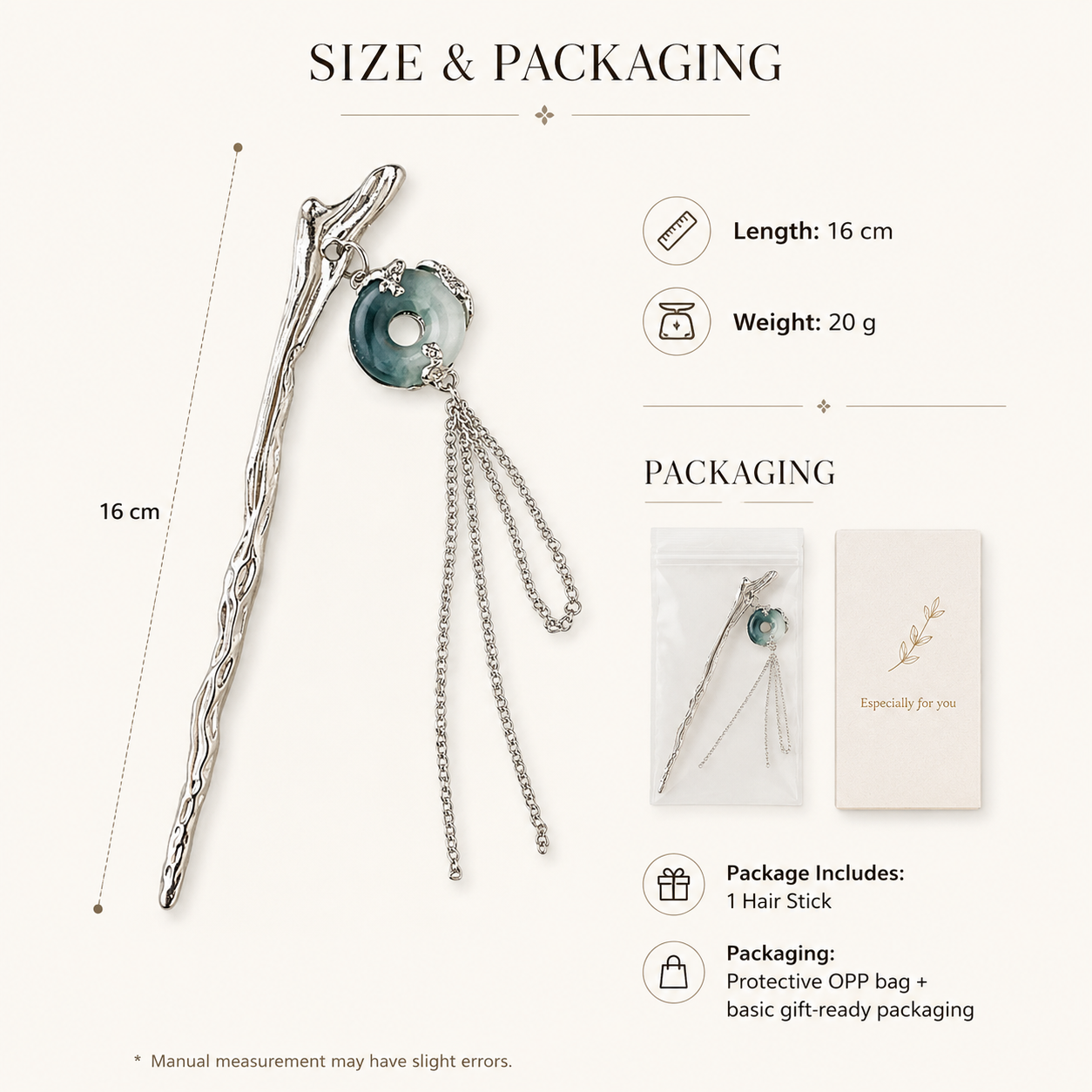 Peace Buckle Tassel Hair Stick