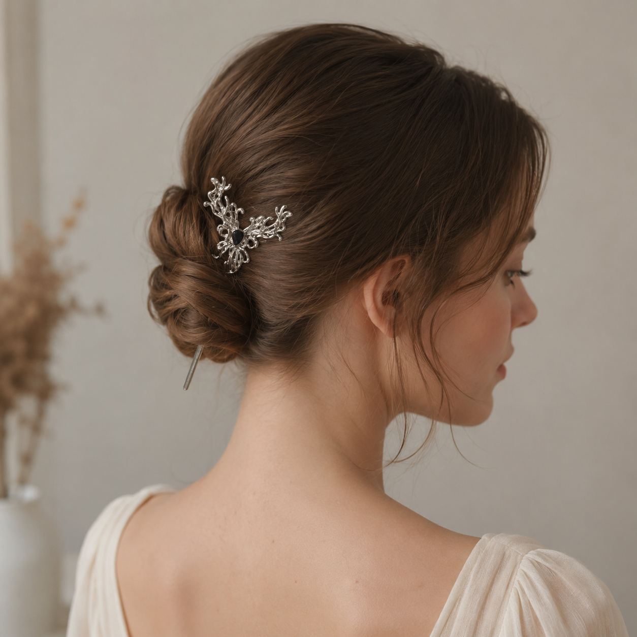 Midnight Violet Butterfly Hair Stick