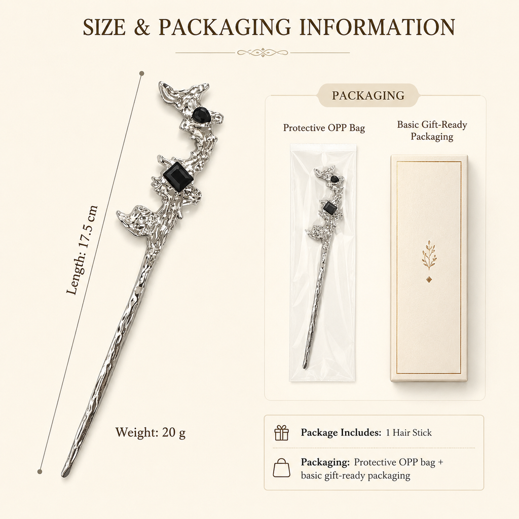 Black Zircon Vine Hair Stick