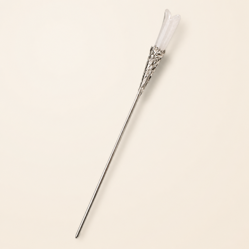 White Crystal Filigree Hair Stick