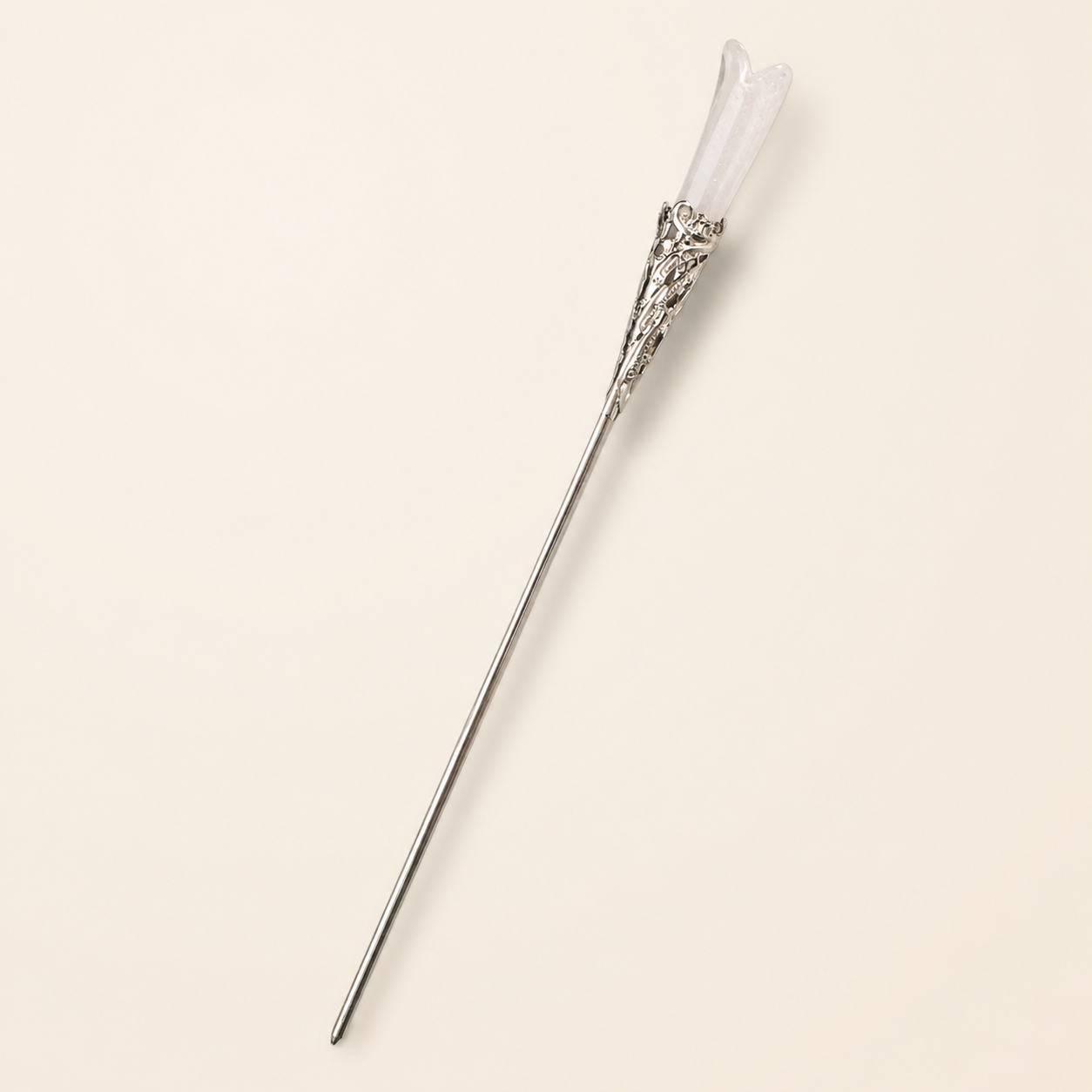 White Crystal Filigree Hair Stick