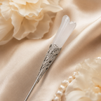 White Crystal Filigree Hair Stick