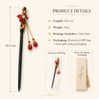 Scarlet Plum Blossom Hair Stick