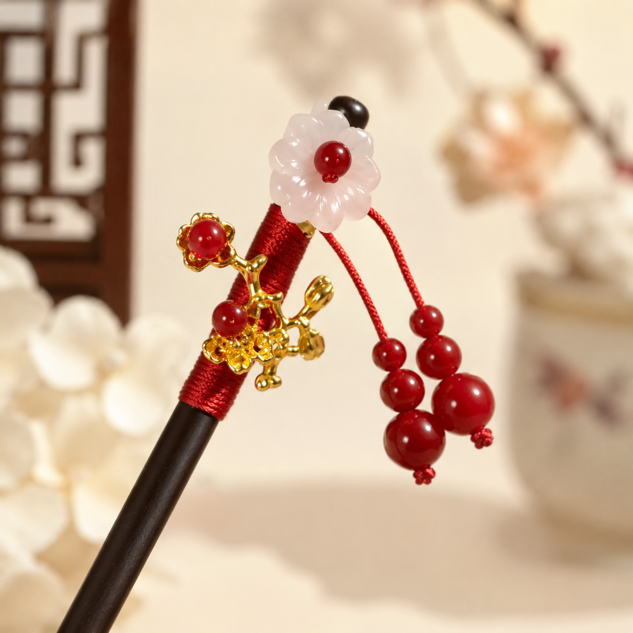 Double Red Bean Hair Stick