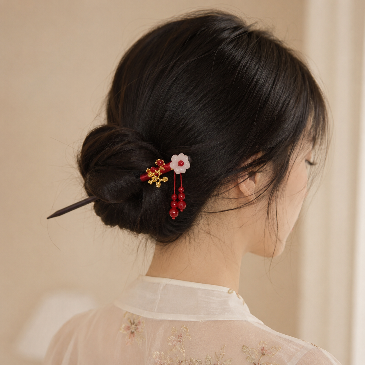 Double Red Bean Hair Stick