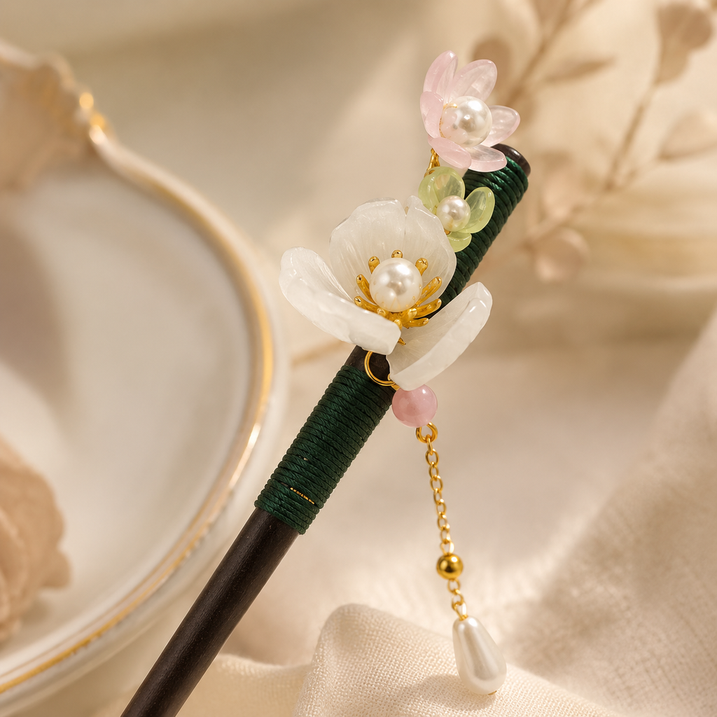 Three Blossom Grace Hair Stick