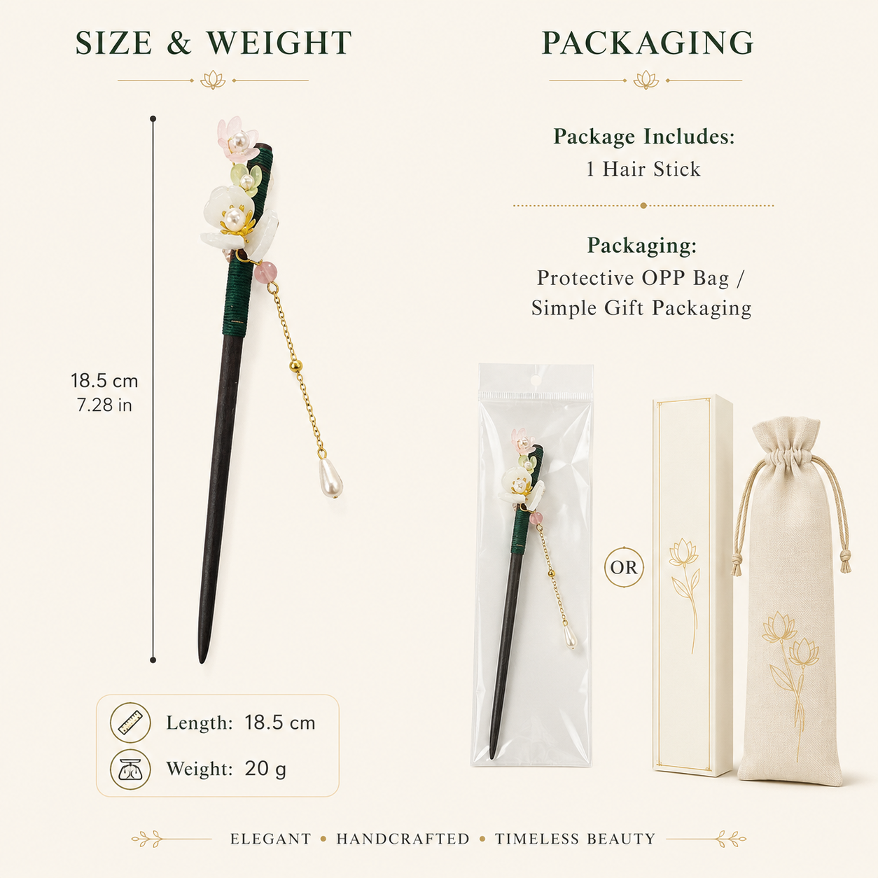 Three Blossom Grace Hair Stick